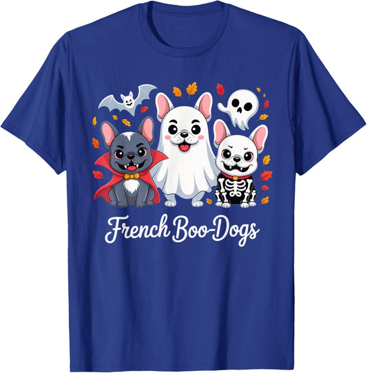 French Boo-Dog Halloween Ghost French Bulldog Fall Autumn T-Shirt - T-Shirt | Royal