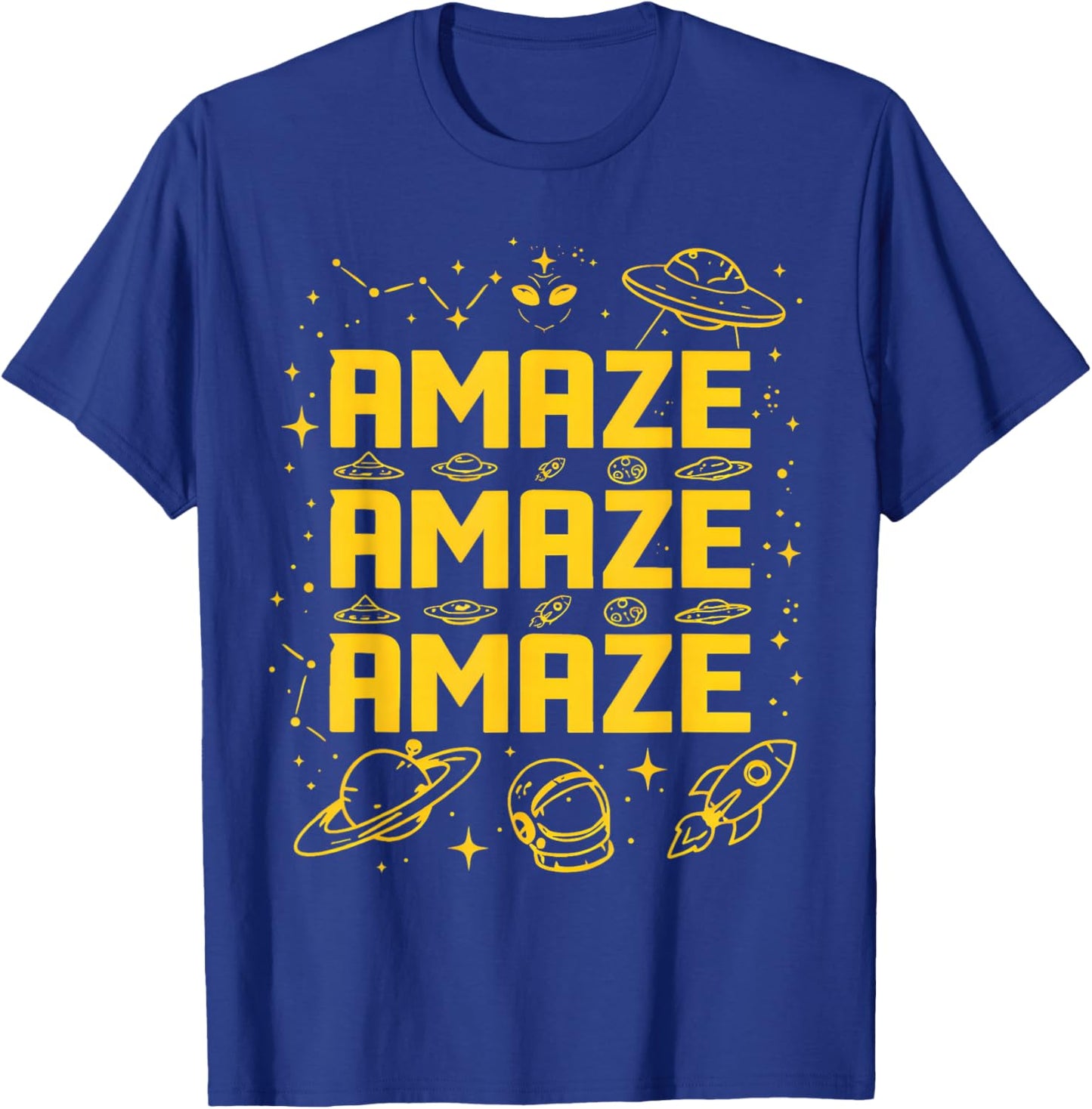 Amaze Amaze Amaze Space Science Fiction Book Lover T-Shirt - T-Shirt | Royal