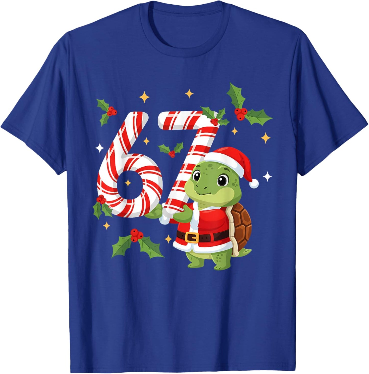 Funny 67 Meme Turtle Christmas PJm Men Women Family Matching T-Shirt - T-Shirt | Royal