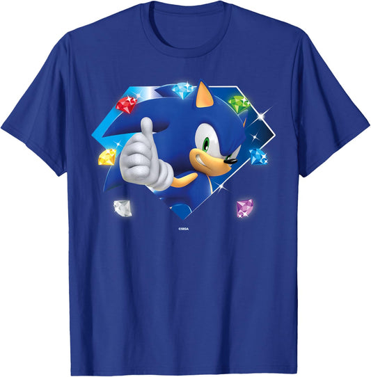 Sonic The Hedgehog 35th Anniversary Emerald Legacy T-Shirt - T-Shirt | Royal