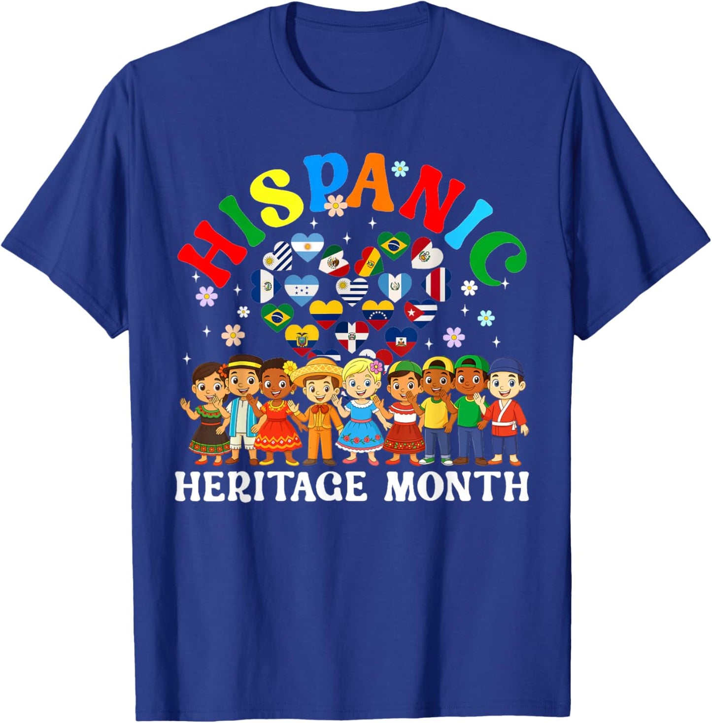 Hispanic Heritage Month All Latin Countries Boys Girls Kids T-Shirt - T-Shirt | Royal