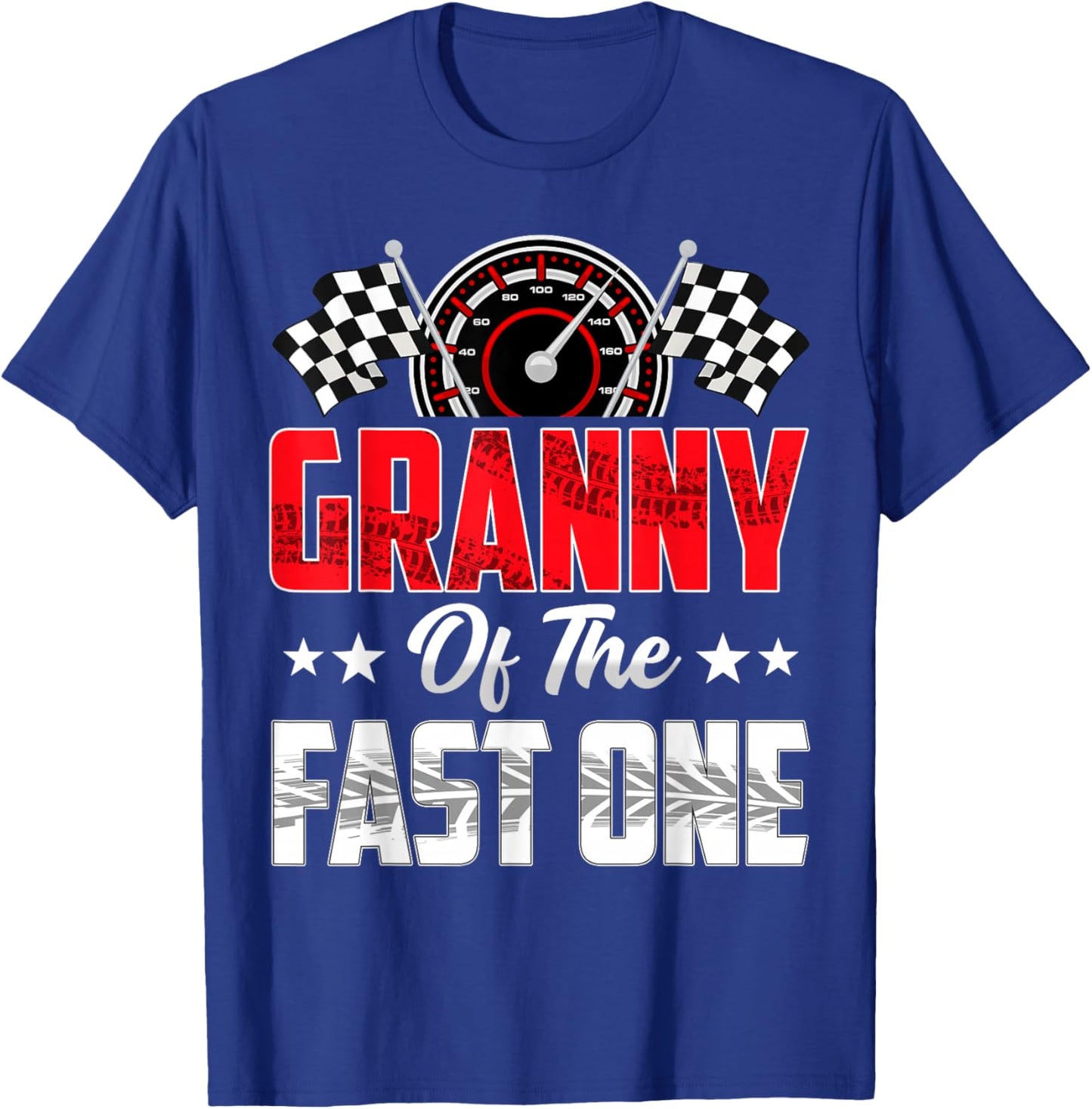 Granny of The Fast One Birthday 1st Race Car Family T-Shirt - T-Shirt | Royal