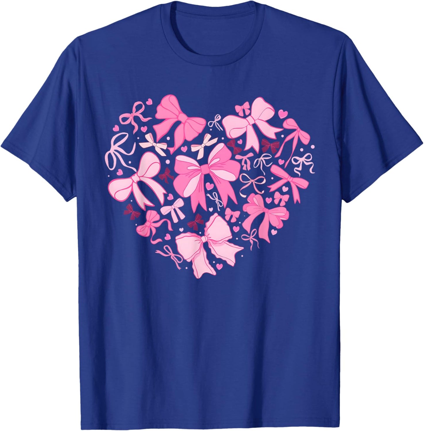 Valentine Coquette Pink Bow Heart Women Girls Kids T-Shirt - T-Shirt | Royal
