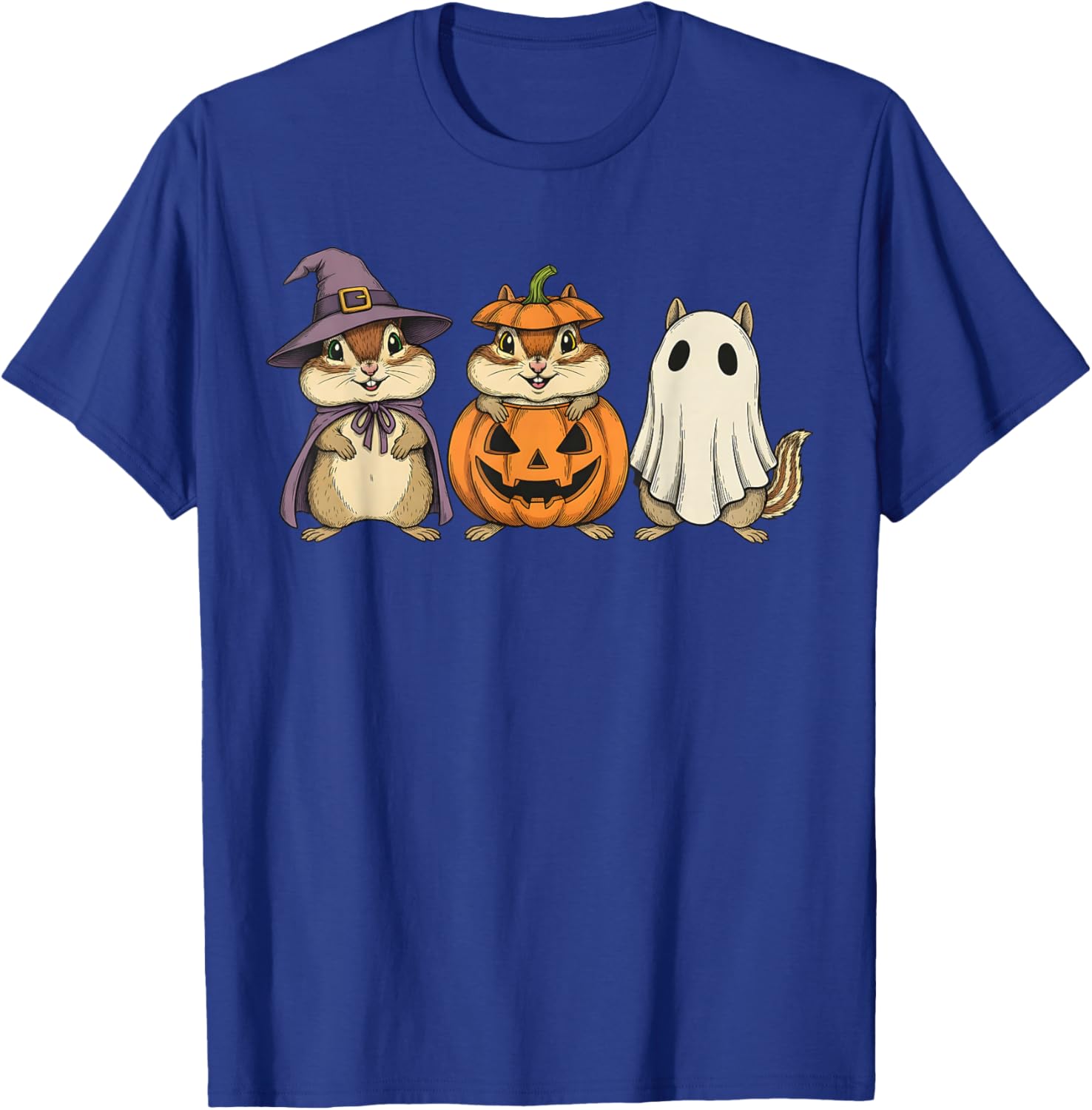 Spooky Ghost Chipmunk Lover Pumpkin Halloween T-Shirt - T-Shirt | Royal