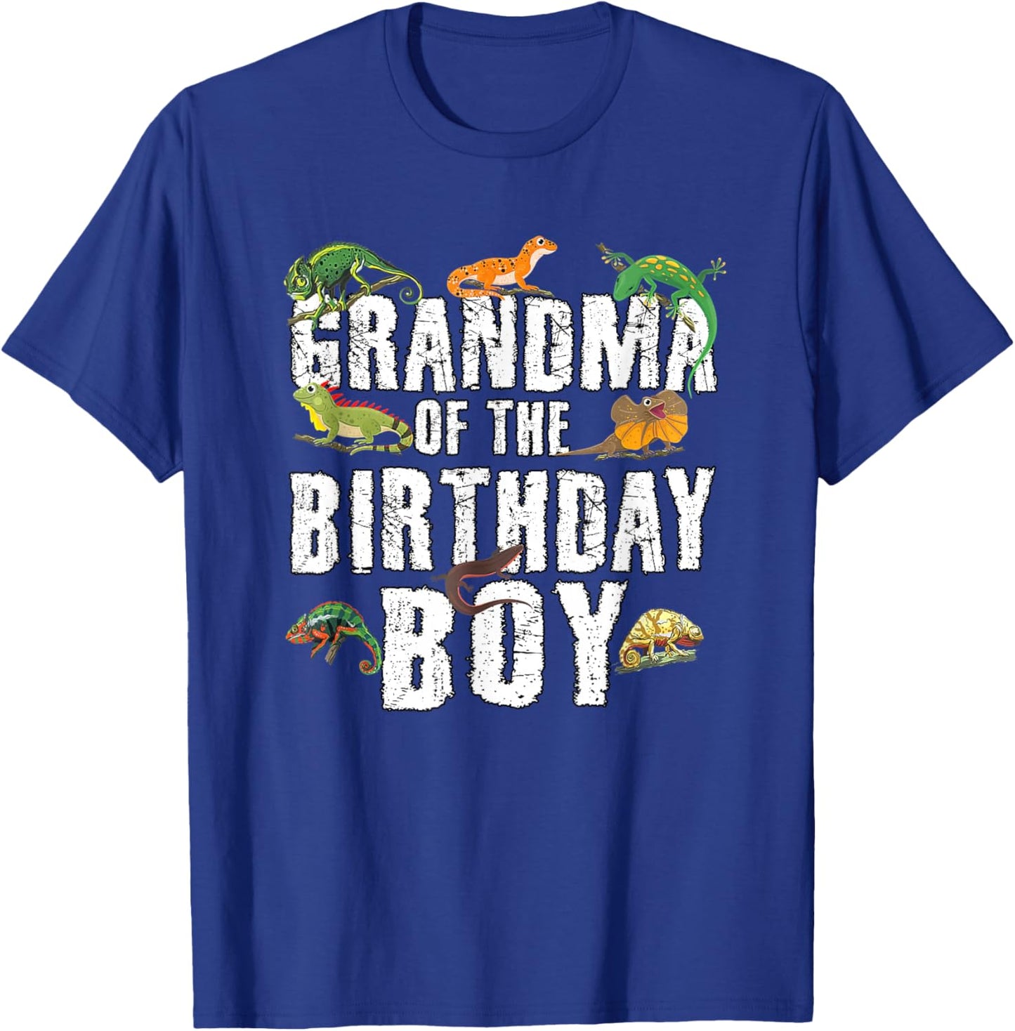 Grandma of The Birthday Boy Reptiles Lizard Themed Party T-Shirt - T-Shirt | Royal