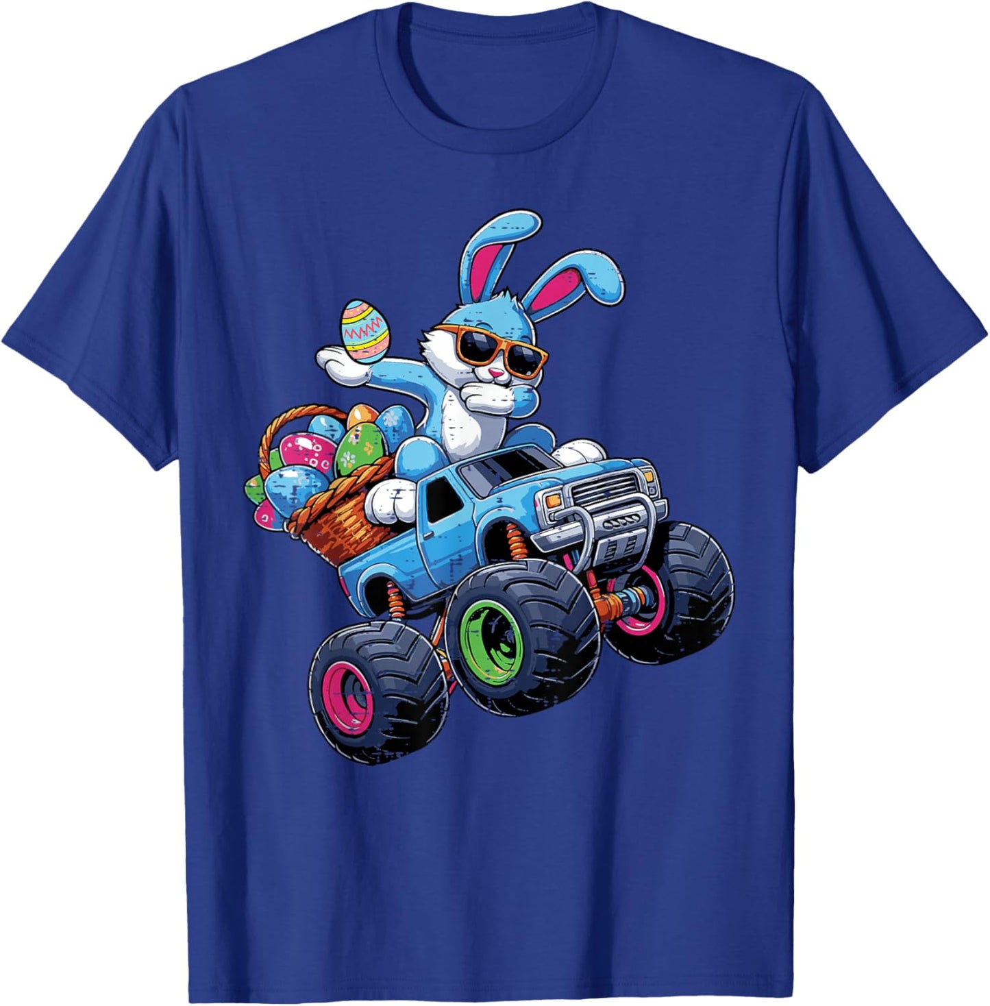 Easter Bunny Dab On Truck Rabbit Boys Kids Youth Men T-Shirt - T-Shirt | Royal