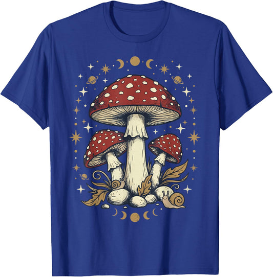 Mushroom Mystical Cottagecore Mycology Aesthetic T-Shirt - T-Shirt | Royal