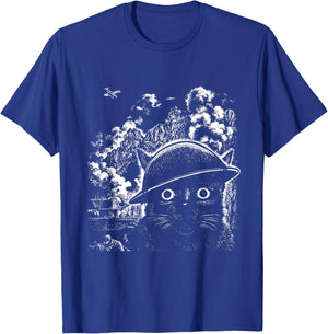 Thousand Yard Stare Cat T-Shirt - T-Shirt | Royal