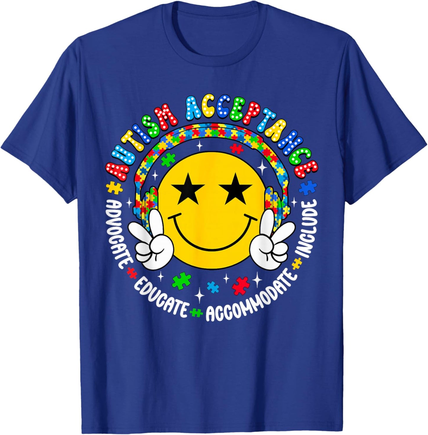 Autism Awareness Acceptance Special Education Teacher Kids T-Shirt - T-Shirt | Royal