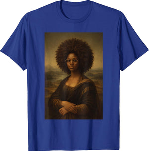 Black Mona Lisa Afro African American Black History Month T-Shirt - T-Shirt | Royal