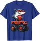 Valentines Day Shark Riding Truck Funny Toddler Boys Men T-Shirt - T-Shirt | Royal