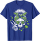 Skull St Patricks Day Shamrock Messy Hair Bun Irish Women T-Shirt - T-Shirt | Royal