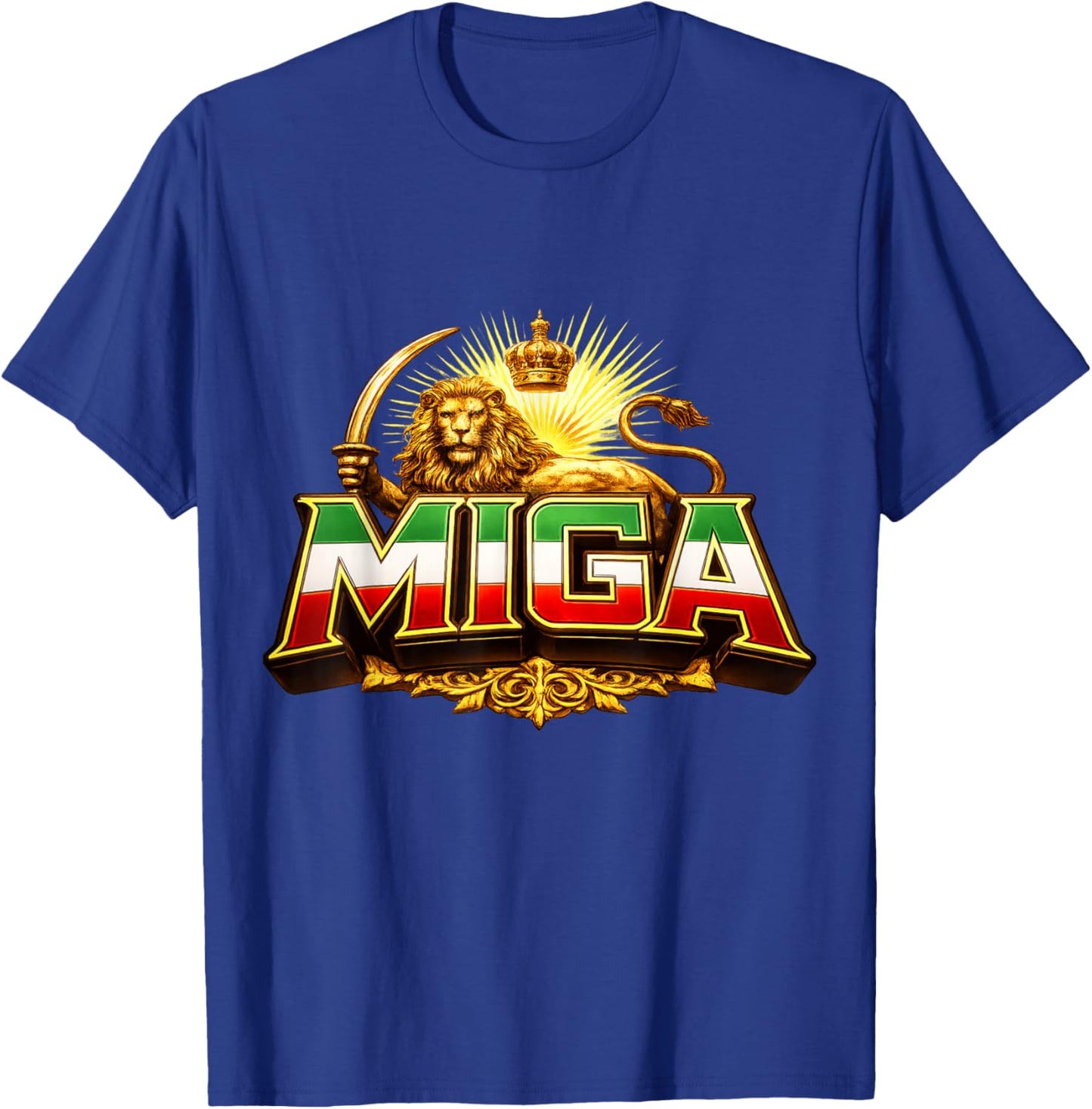 MIGA, Make Iran Great Again,Freedom,Pahlavi,Flag,Lion T-Shirt - T-Shirt | Royal