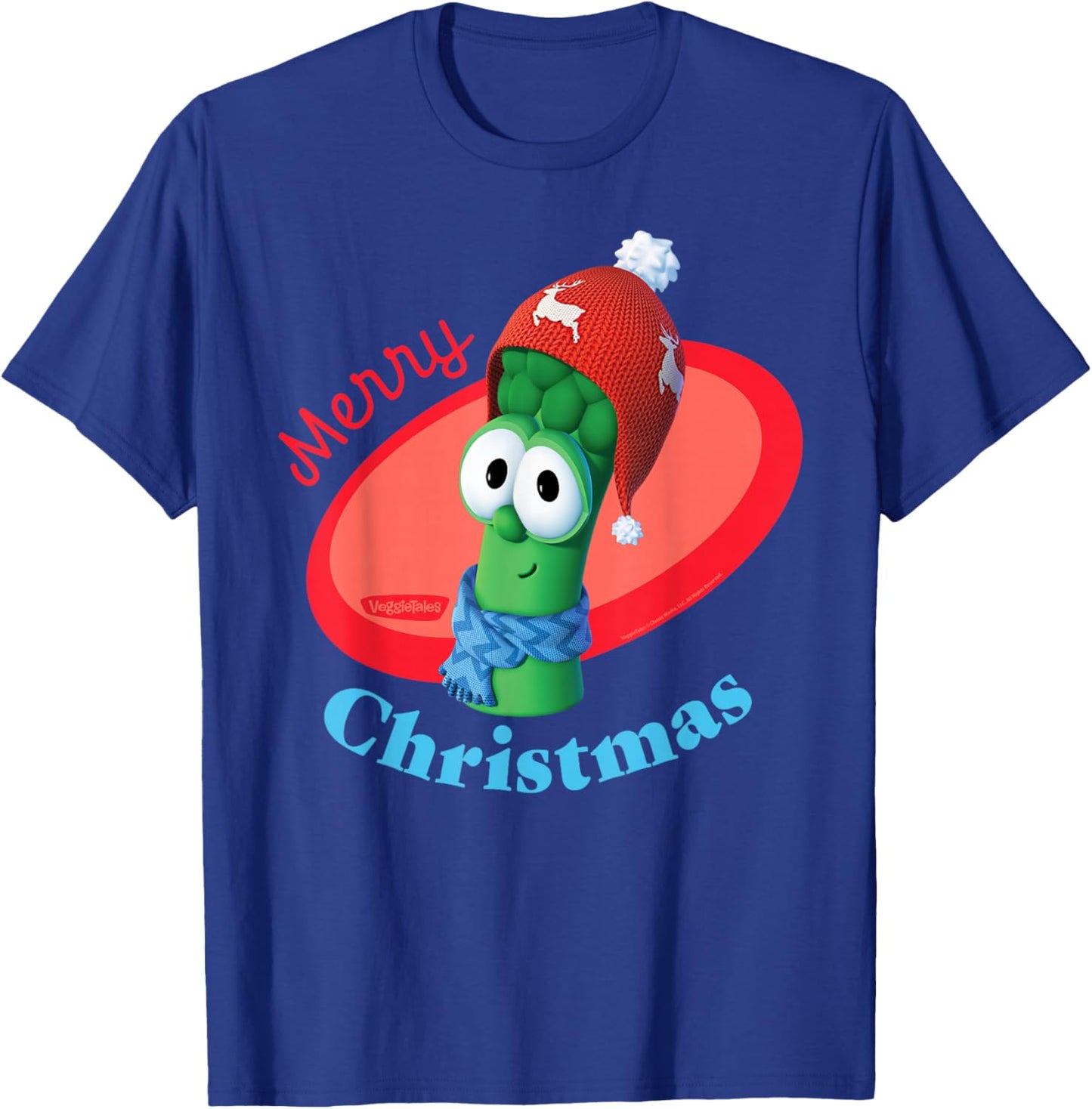 VeggieTales Merry Christmas Junior Asparagus T-Shirt - T-Shirt | Royal
