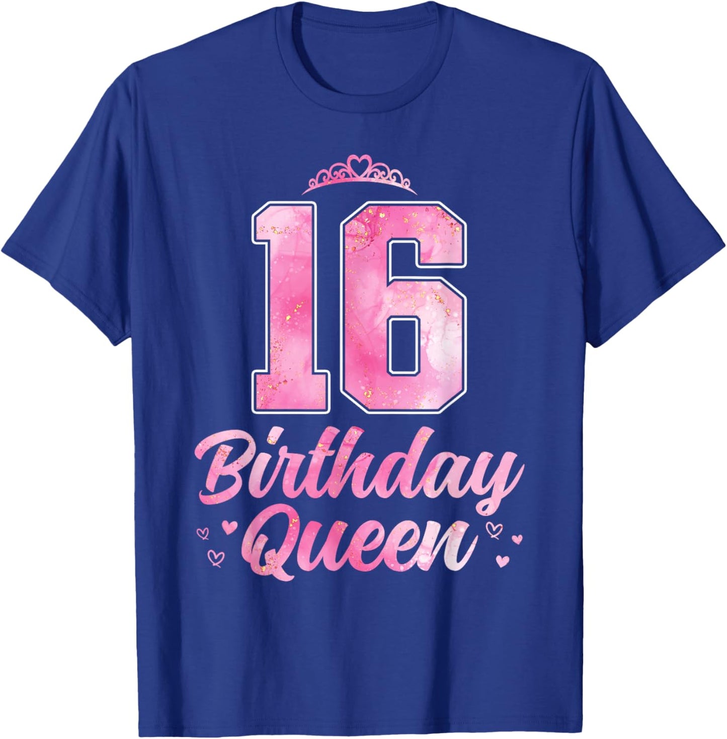 16th Birthday Queen Cute 16 Years Old Girls T-Shirt - T-Shirt | Royal