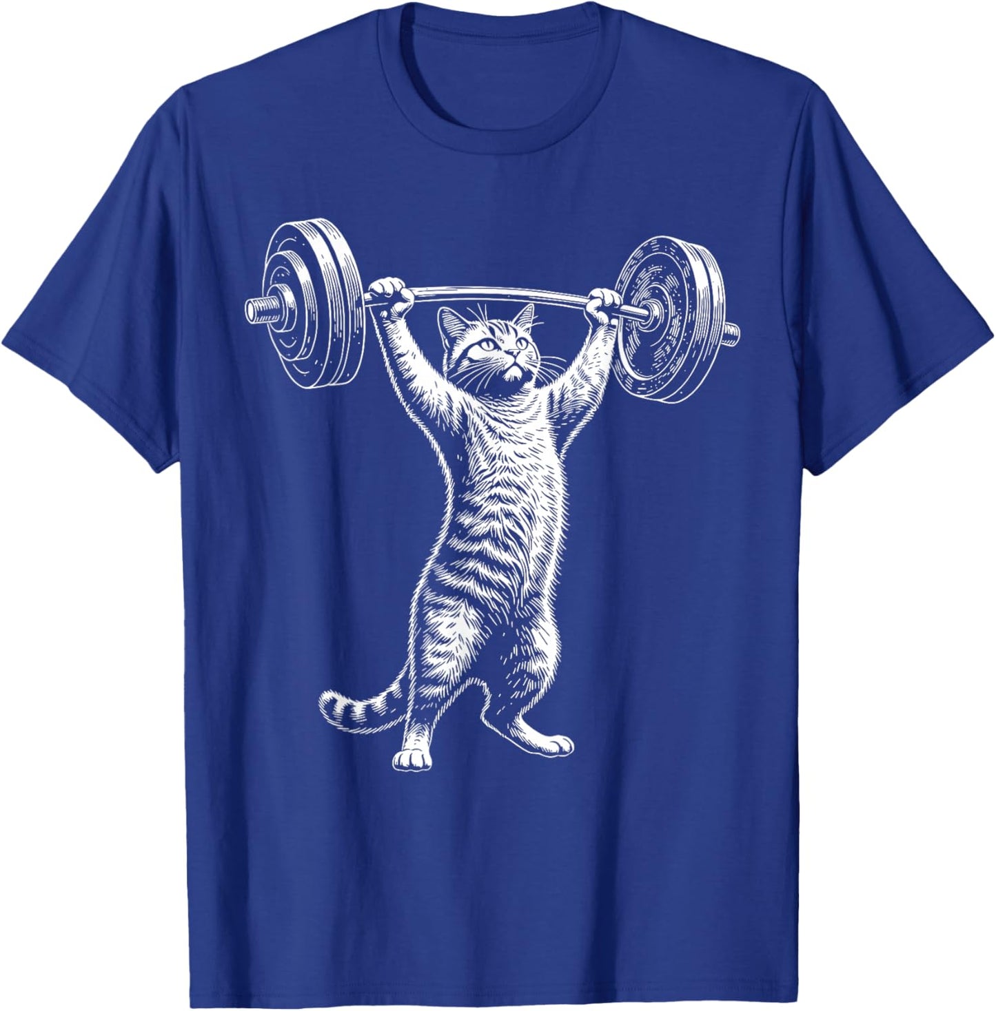 Cat Gym Funny Deadlift Cat Meme T-Shirt - T-Shirt | Royal