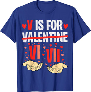 V is for VI VII Funny Six Seven Meme Valentine 67 Boys Kids T-Shirt - T-Shirt | Royal