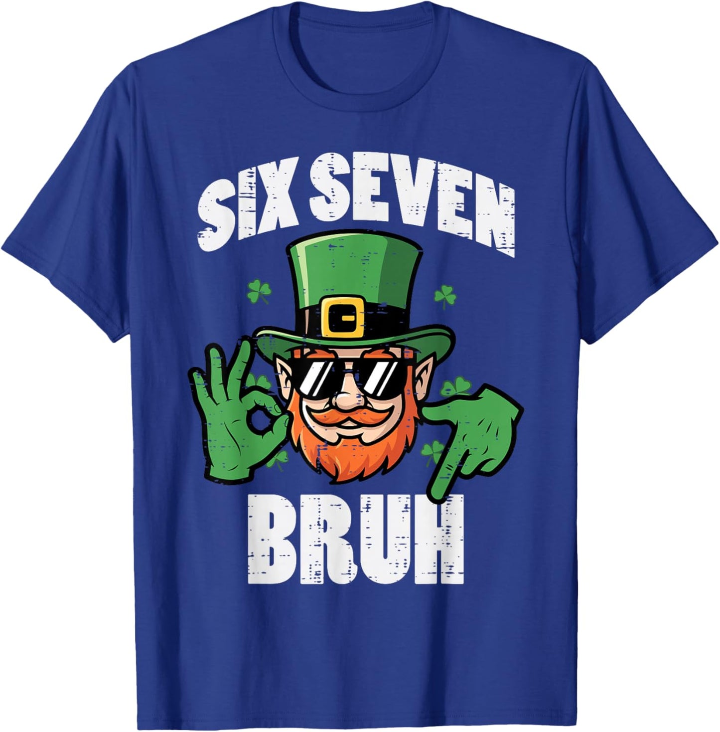 Six Seven Bruh 6 7 St Patricks Day 67 Paddys Kids Boys Youth T-Shirt - T-Shirt | Royal