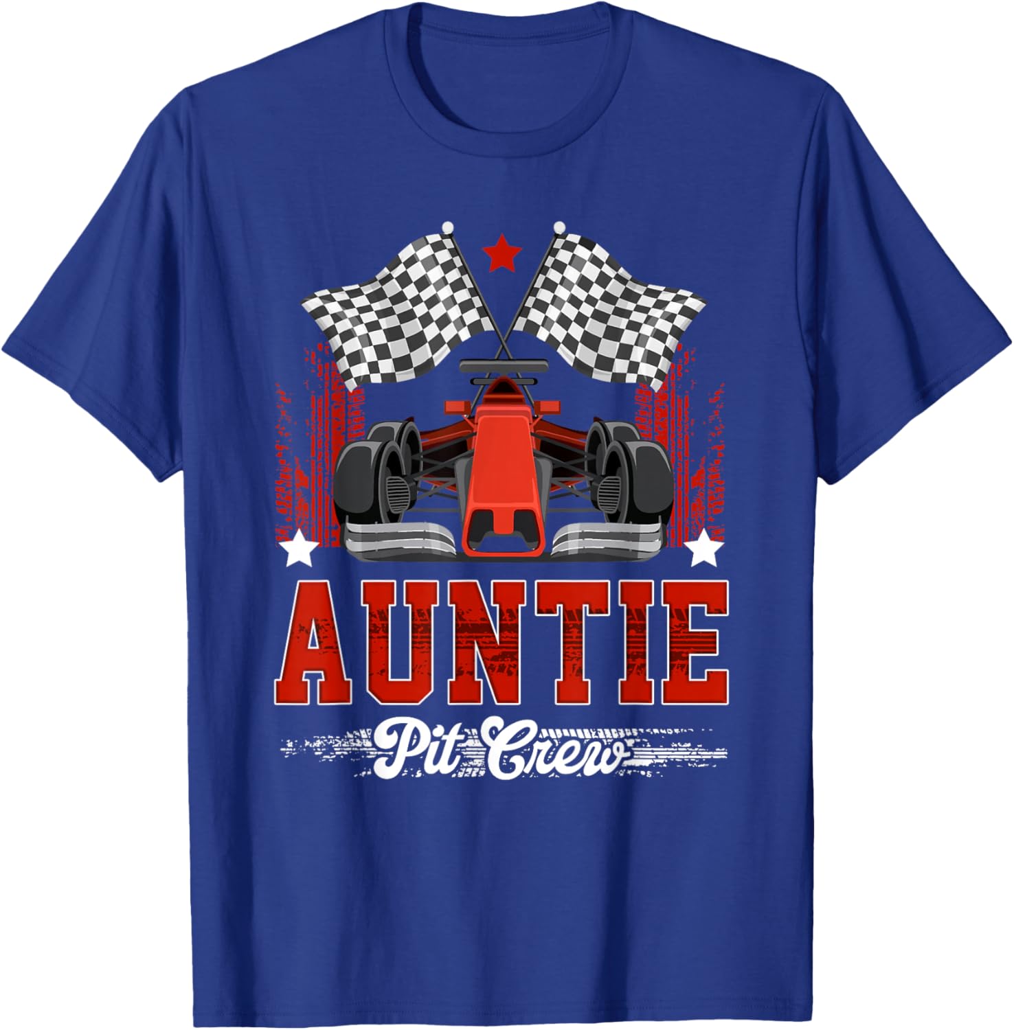Auntie Pit Crew Race Car Birthday Family Racing T-Shirt - T-Shirt | Royal