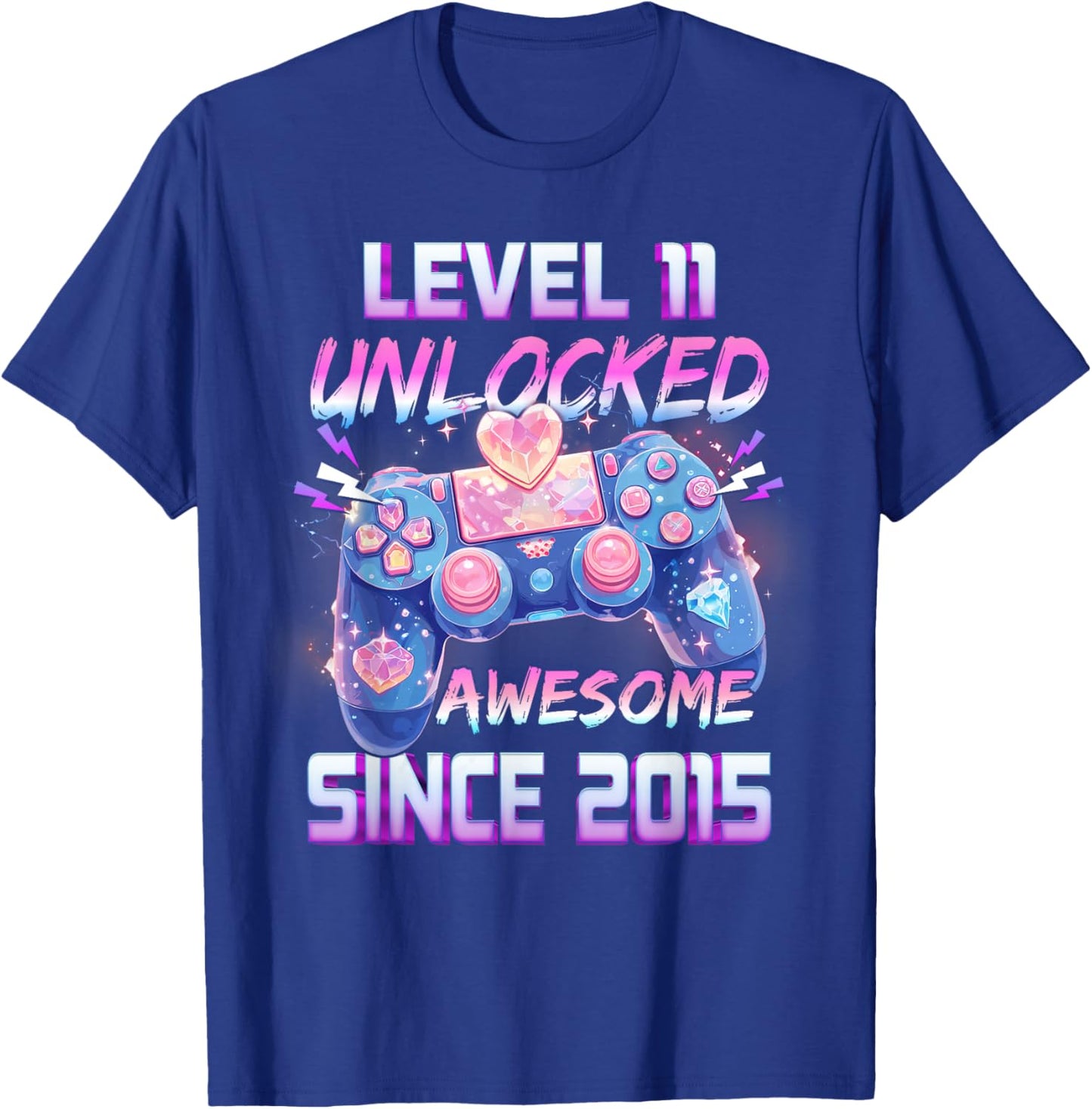 Girl Level 11 Unlocked Video Game 11th Birthday T-Shirt - T-Shirt | Royal