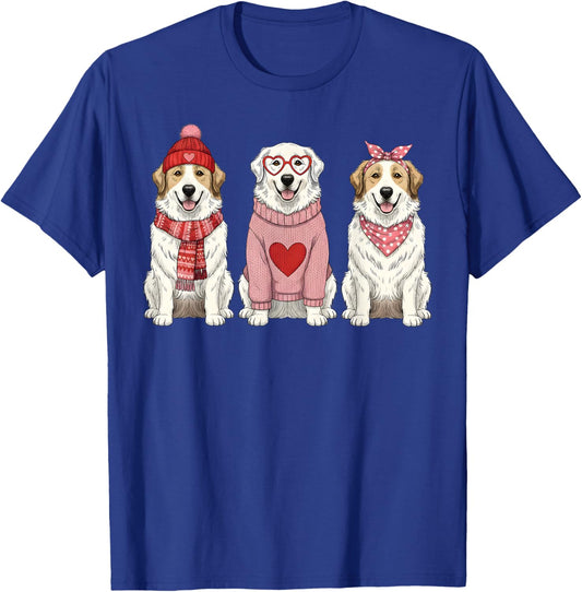 Cute Great Pyrenees Valentine Dog T-Shirt - T-Shirt | Royal