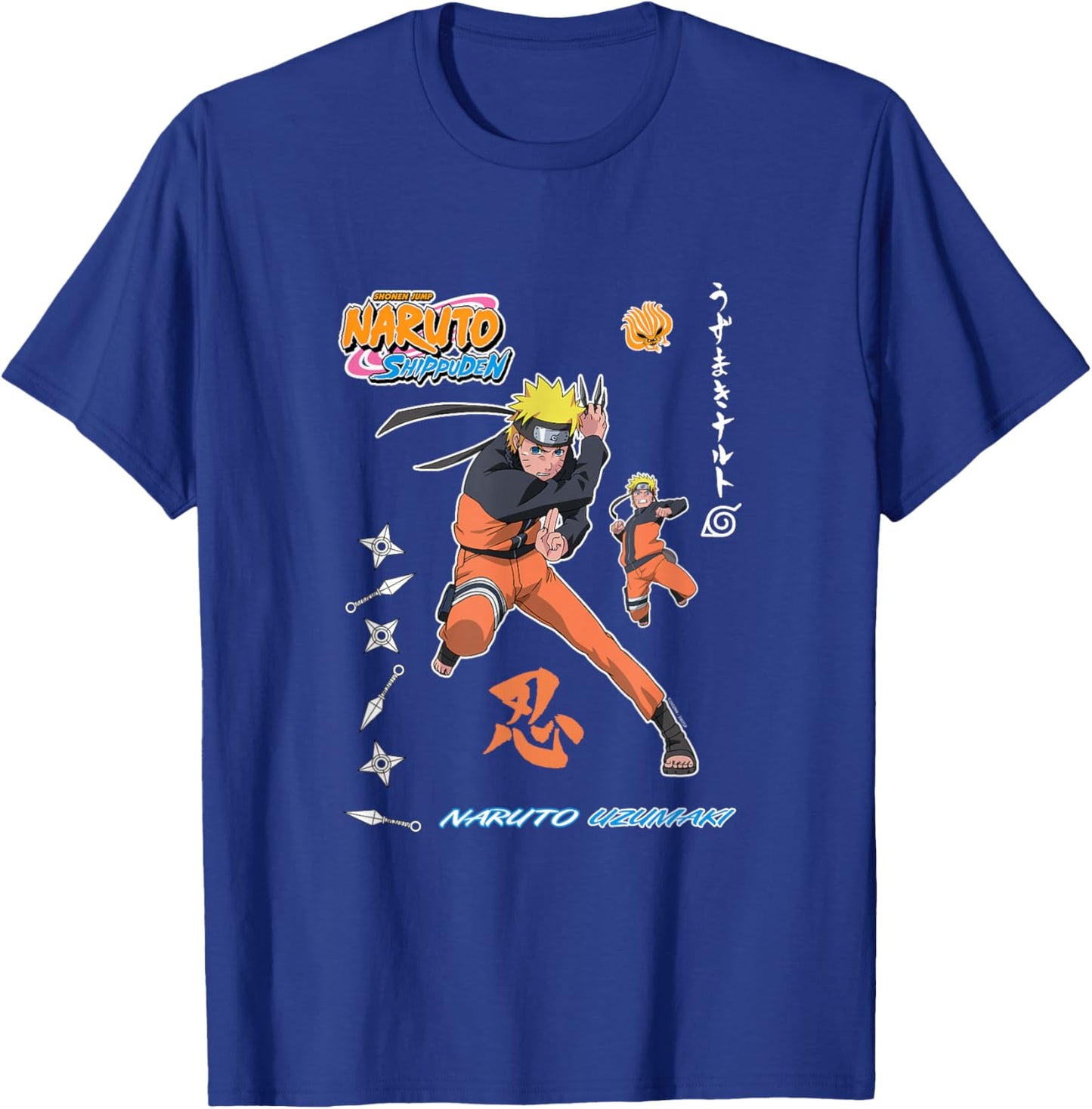 Naruto Shippuden Vintage Style Badge T-Shirt - T-Shirt | Royal