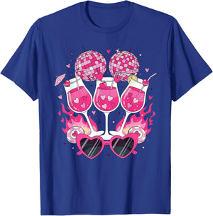 Happy Valentine's Day Funny Coquette Disco Ball Heart Girls T-Shirt - T-Shirt | Royal