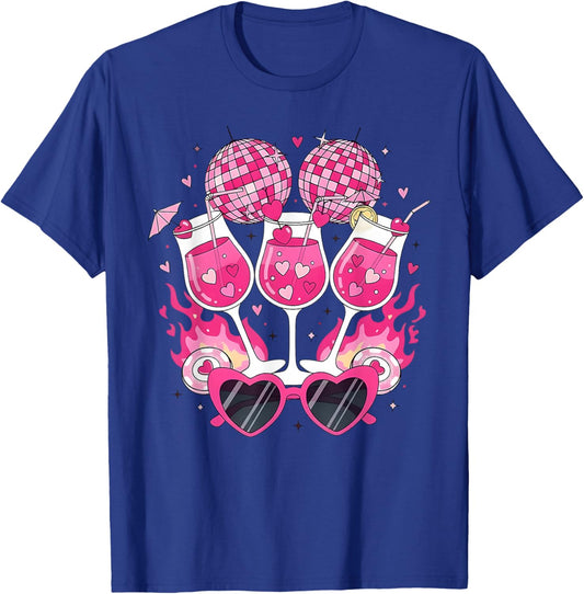 Happy Valentine's Day Funny Coquette Disco Ball Heart Girls T-Shirt - T-Shirt | Royal