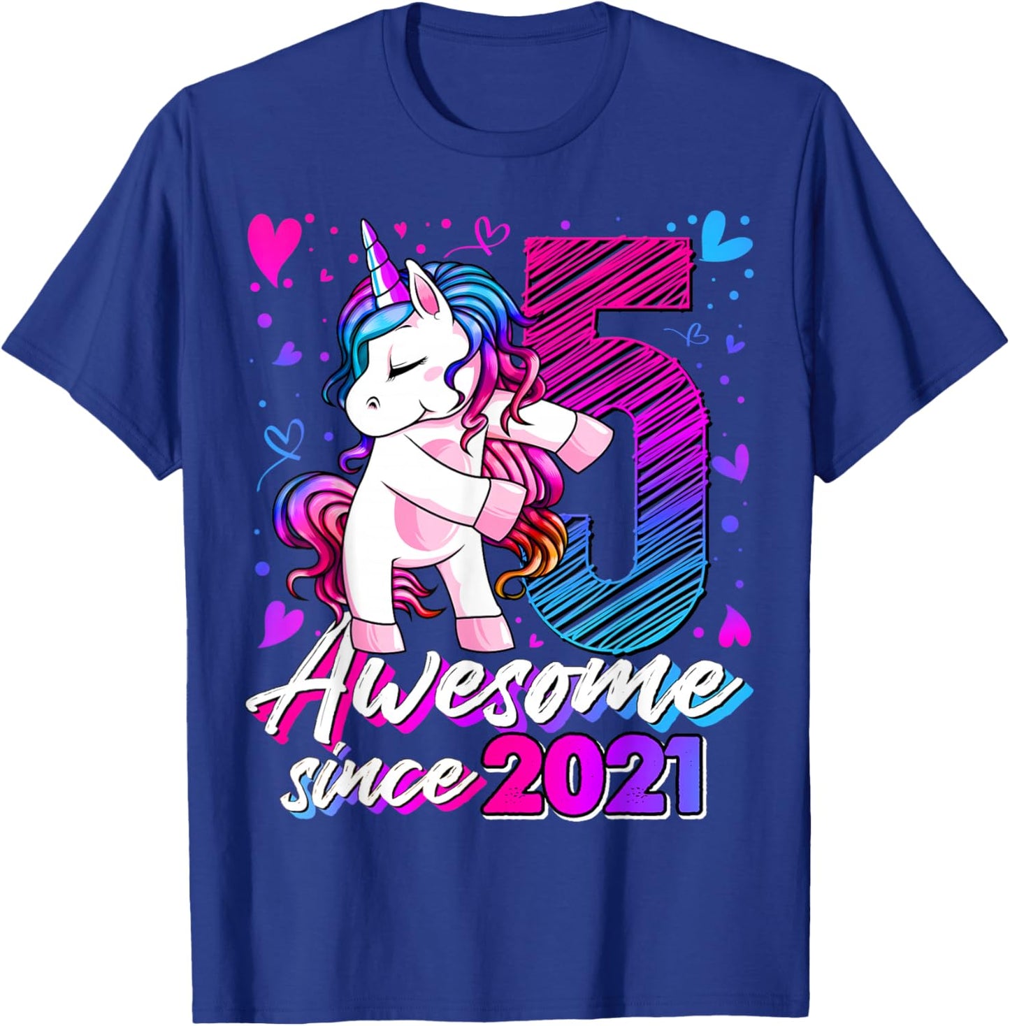 5th Birthday Shirt Girl 5 Year Old Gifts 5 Birthday Girl T-Shirt - T-Shirt | Royal