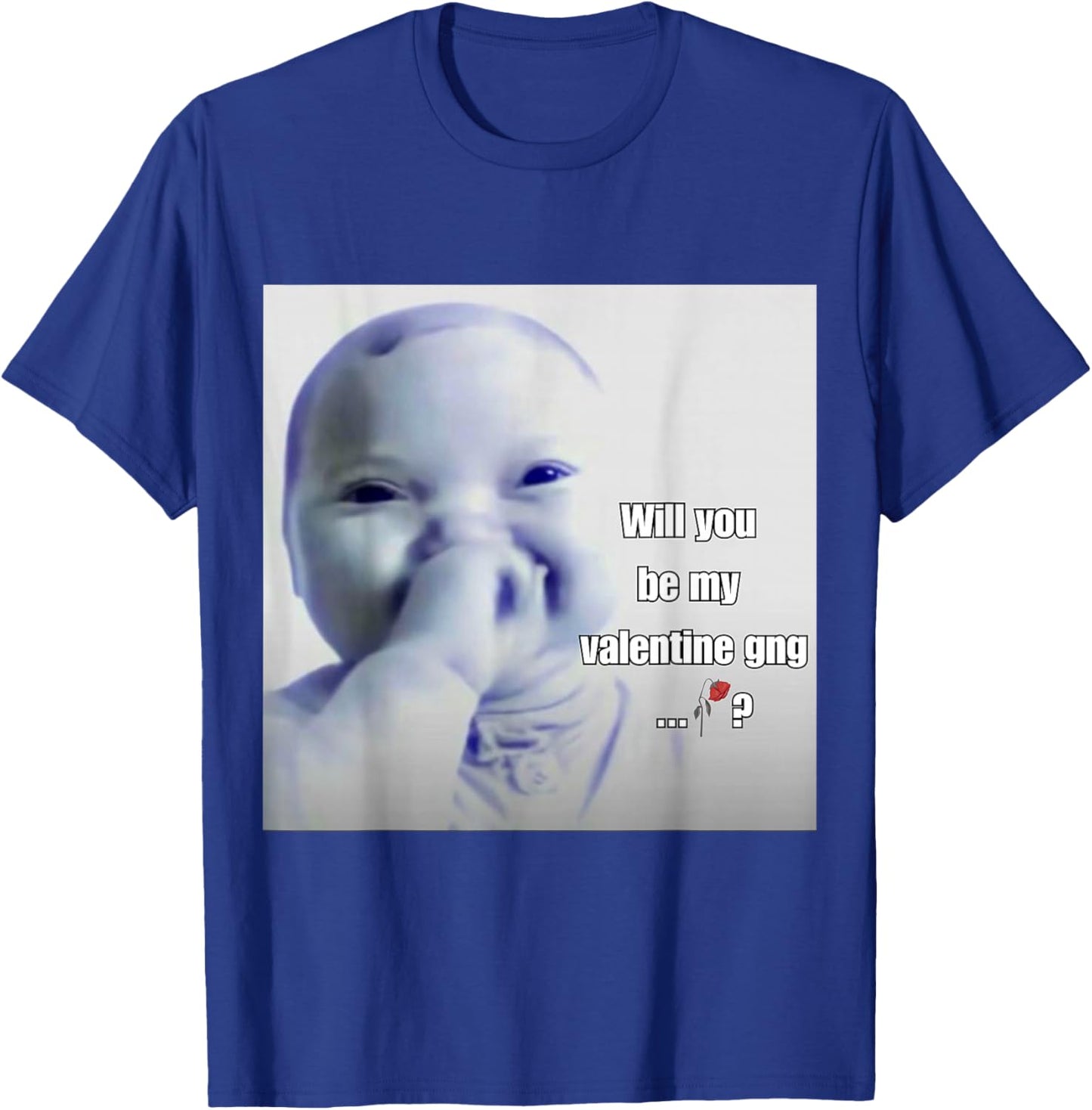 Funny Niche Baby Valentine gen z Meme ai Viral Giggling AI T-Shirt - T-Shirt | Royal