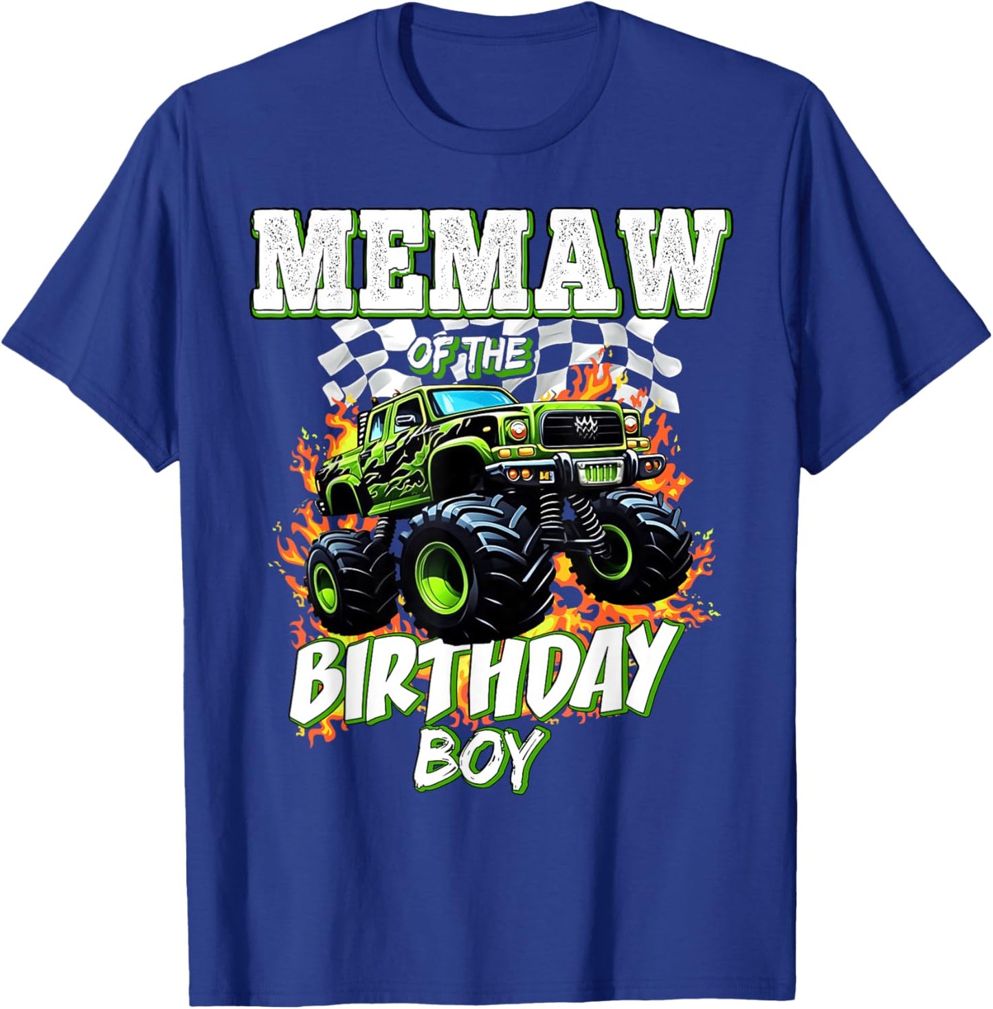 Memaw of The Birthday Boy Monster Truck Birthday Kids T-Shirt - T-Shirt | Royal