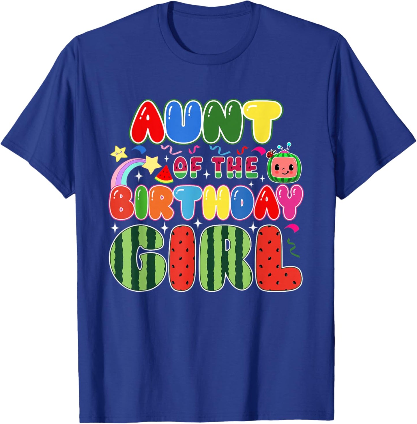 Aunt of The Birthday Girl Melon Family Matching Funny T-Shirt - T-Shirt | Royal