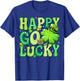 Groovy St Patrick's Day Happy Go Lucky Shamrock Men Women T-Shirt - T-Shirt | Royal