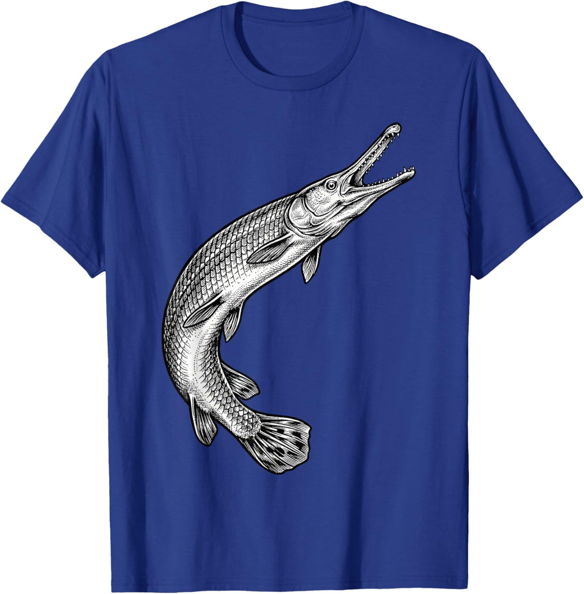 Vintage Alligator Gar Fish Fishing Fisherman Angler T-Shirt - T-Shirt | Royal