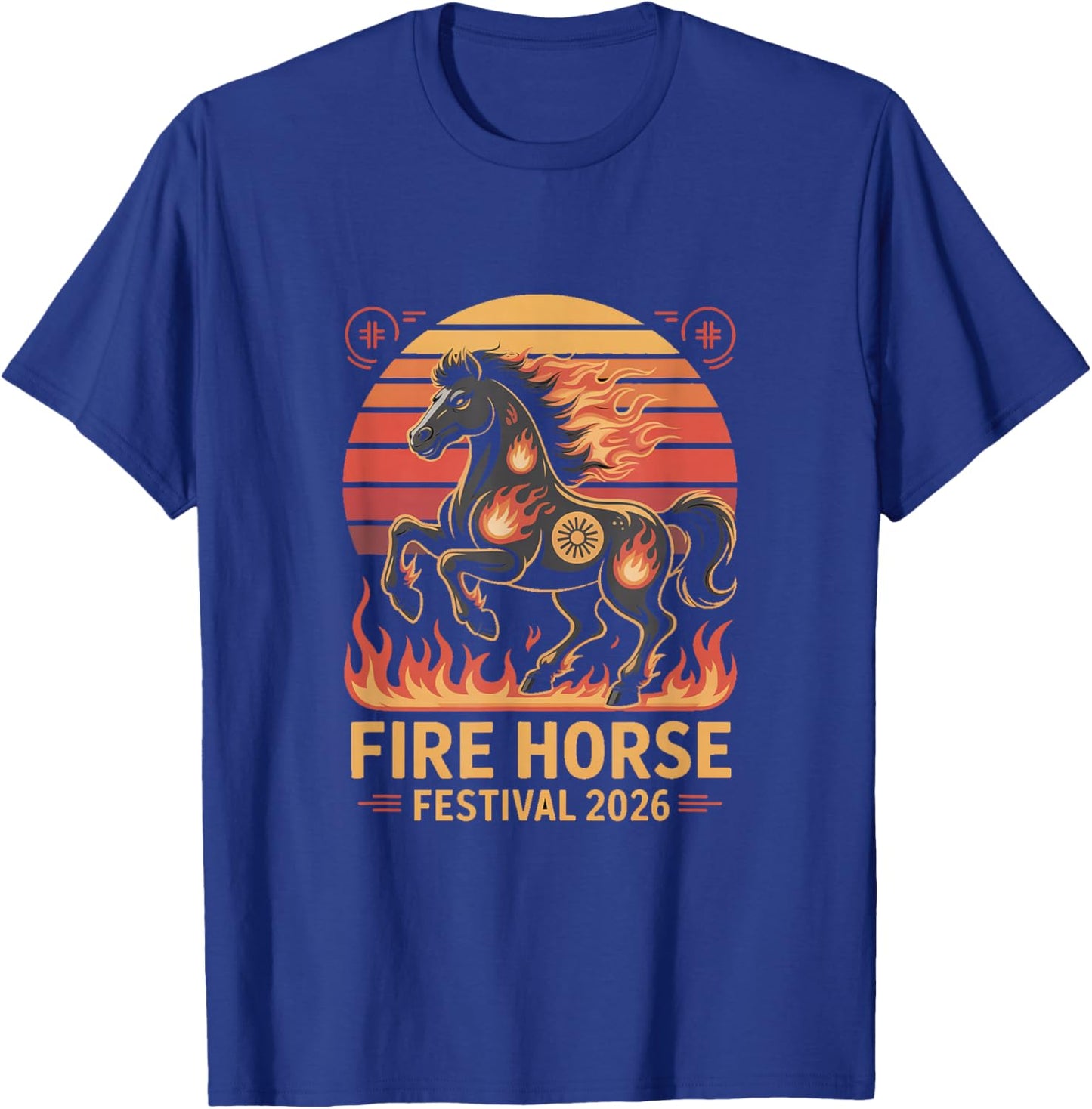 Blaze Into Fortune Chinese New Year Fire Horse 2026 T-Shirt - T-Shirt | Royal