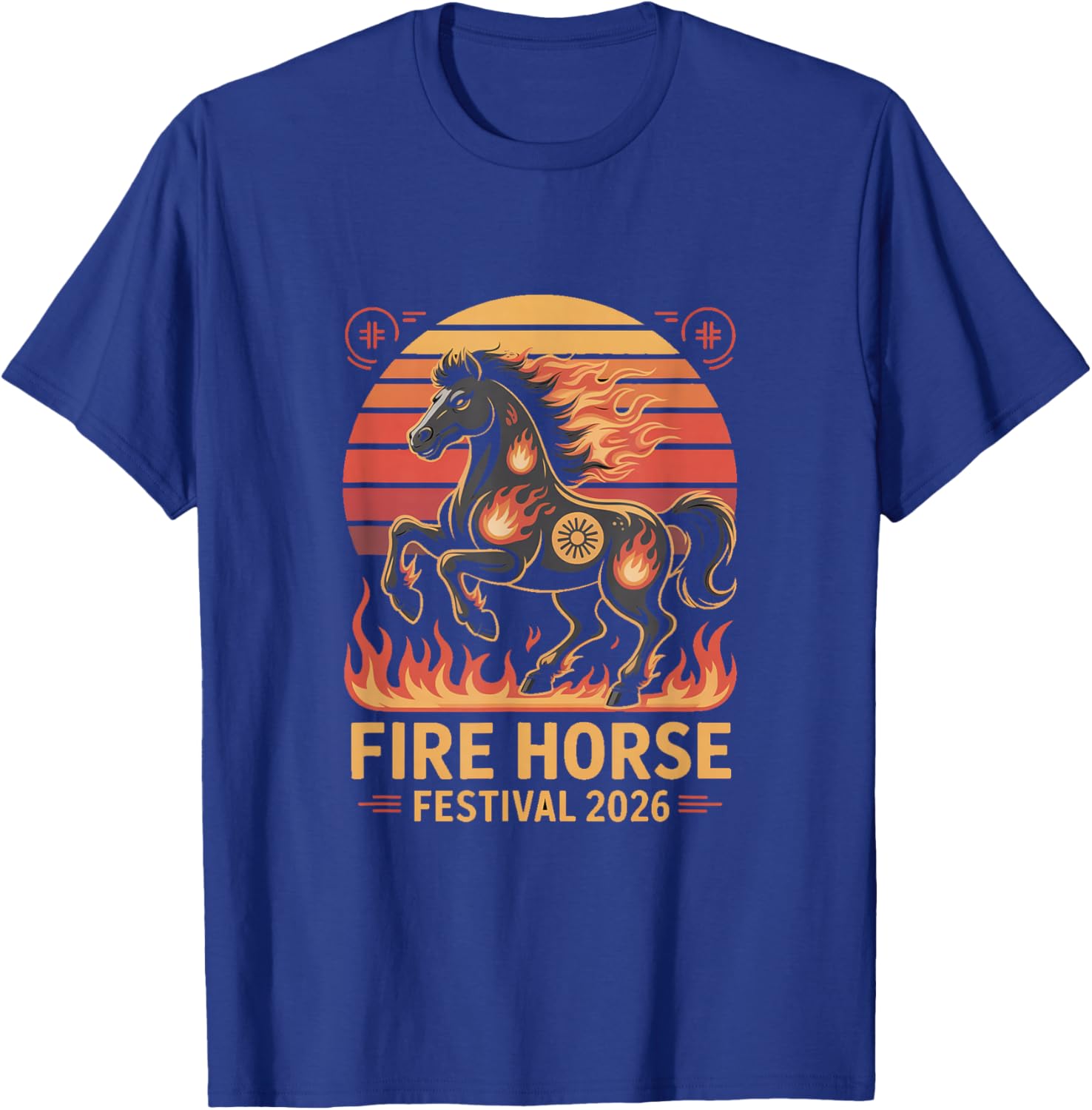Blaze Into Fortune Chinese New Year Fire Horse 2026 T-Shirt - T-Shirt | Royal