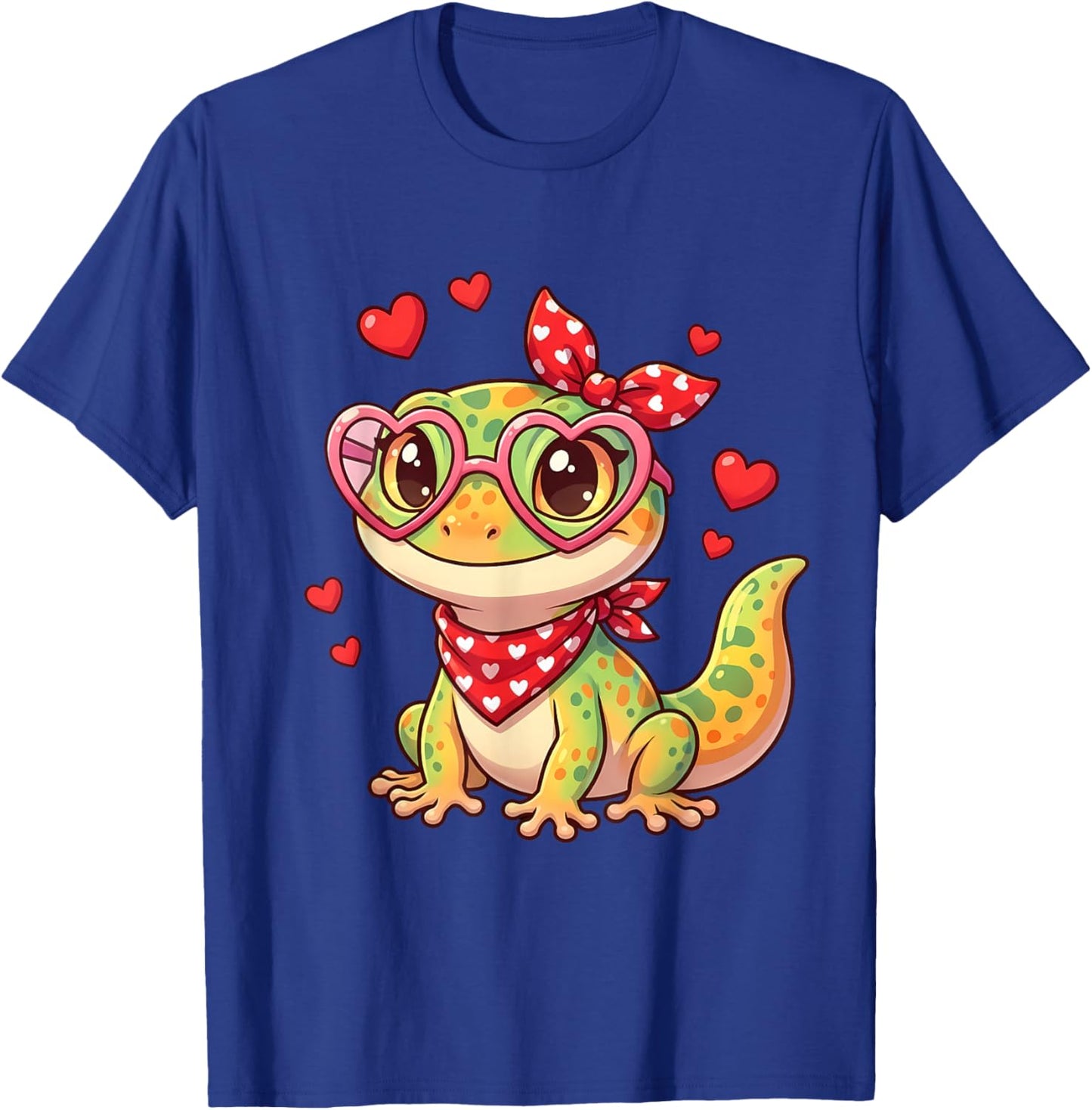 Cute Little Gecko Hearts for Gecko Lovers and Couples T-Shirt - T-Shirt | Royal