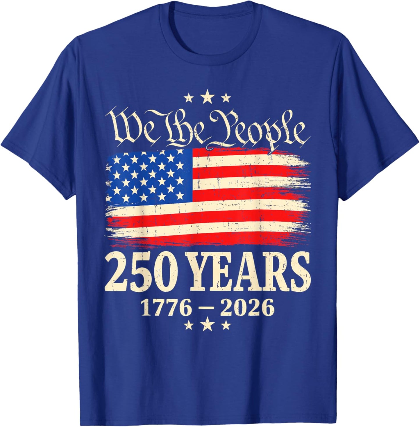 Flag Vintage 250 Years American 1776 2026 250th USA Birthday T-Shirt - T-Shirt | Royal