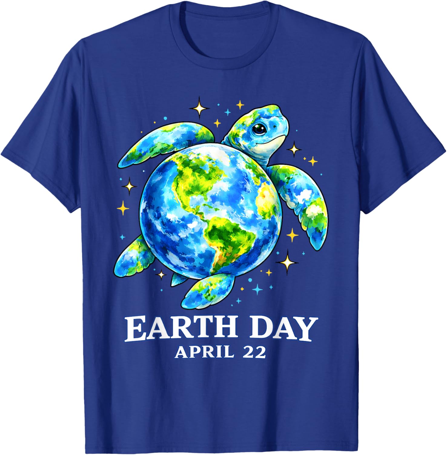 Funny Earth Day 2026 Save The Earth Sea Turtle Kid Boys Girl T-Shirt - T-Shirt | Royal