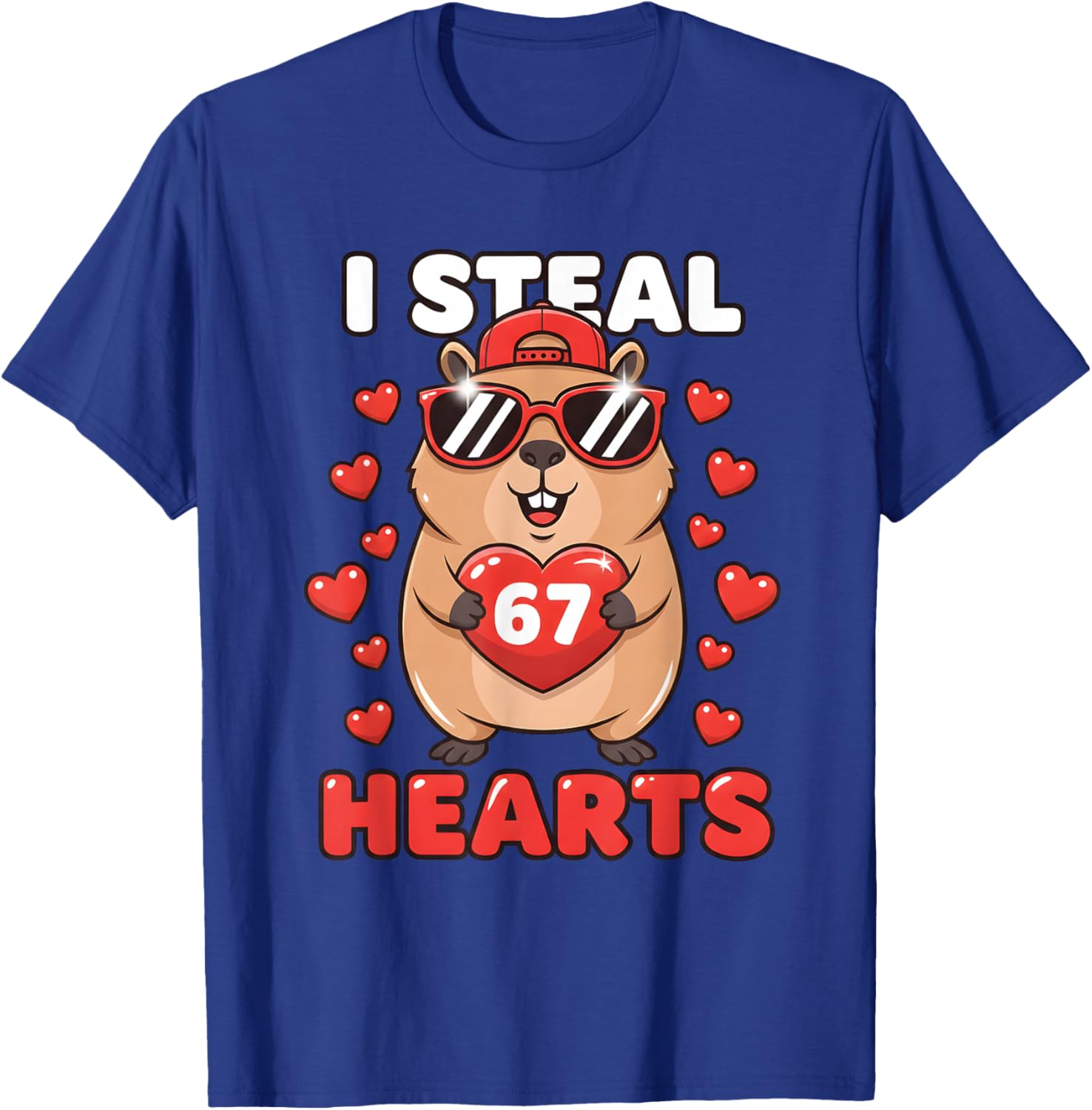 I Steal Hearts Capybara Cute Kawaii Happy Valentine Heart 67 T-Shirt - T-Shirt | Royal
