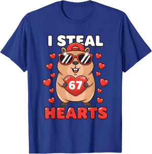 I Steal Hearts Capybara Cute Kawaii Happy Valentine Heart 67 T-Shirt - T-Shirt | Royal