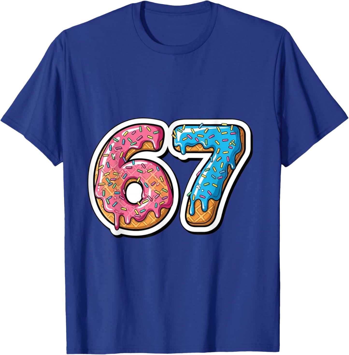 Six Seven Ice Cream Drip Sports Cool Meme 67 Funny Number T-Shirt - T-Shirt | Royal
