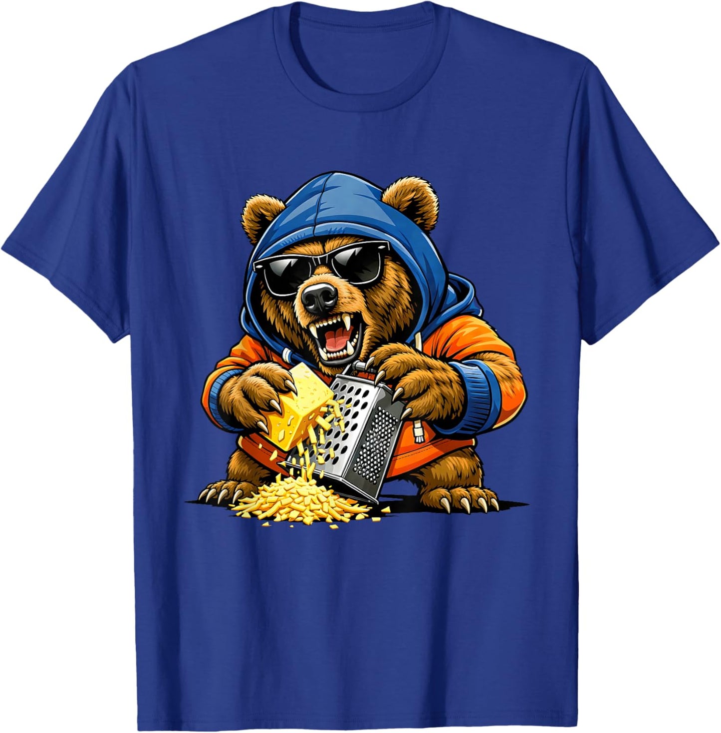 Funny Bear Grating Cheese Graphic Women Kids T-Shirt - T-Shirt | Royal