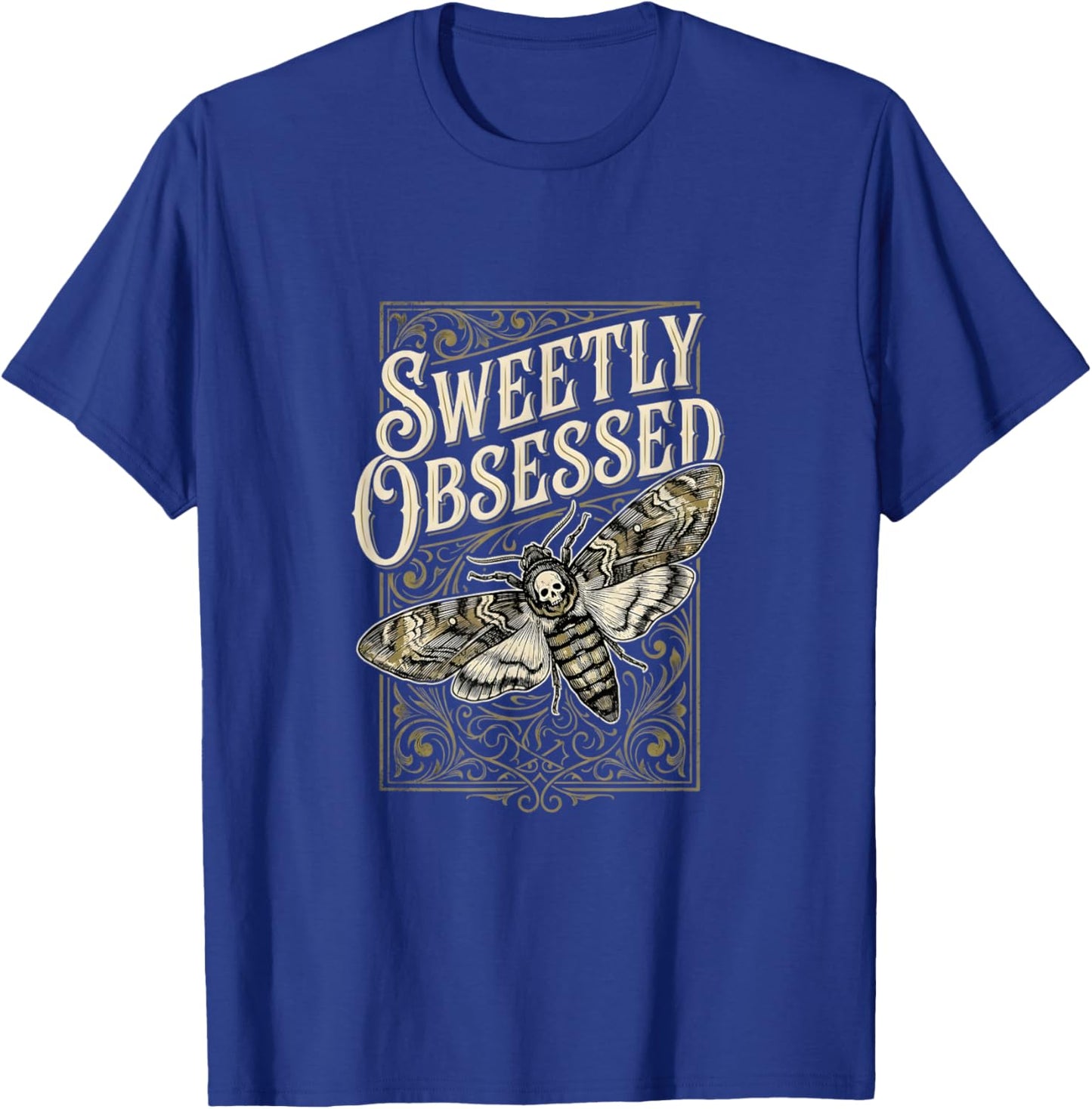 Gothic Death's Head Moth Sweetly Obsessed Dark Academia T-Shirt - T-Shirt | Royal