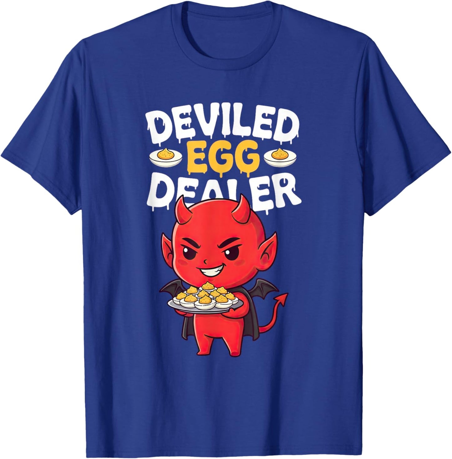Funny Deviled Egg Dealer Litte Devil Tray Cute T-Shirt - T-Shirt | Royal