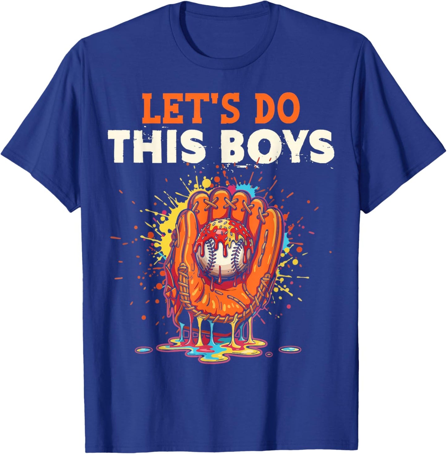 Let's Do This Boys Baseball Glove Ice Cream Drip Crossed Bat T-Shirt - T-Shirt | Royal