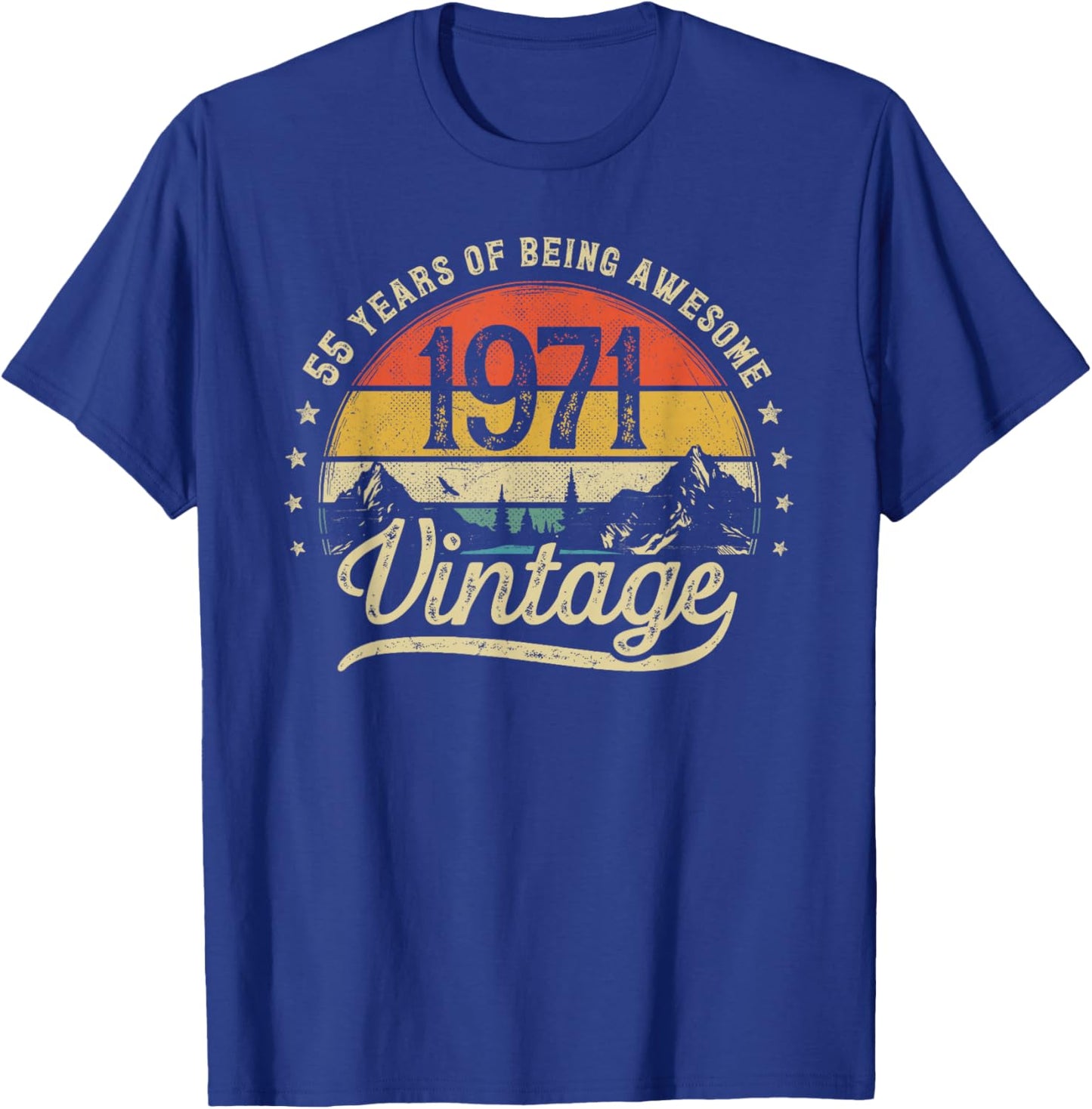 Vintage 1971 55 Years Old 55th Birthday T-Shirt - T-Shirt | Royal