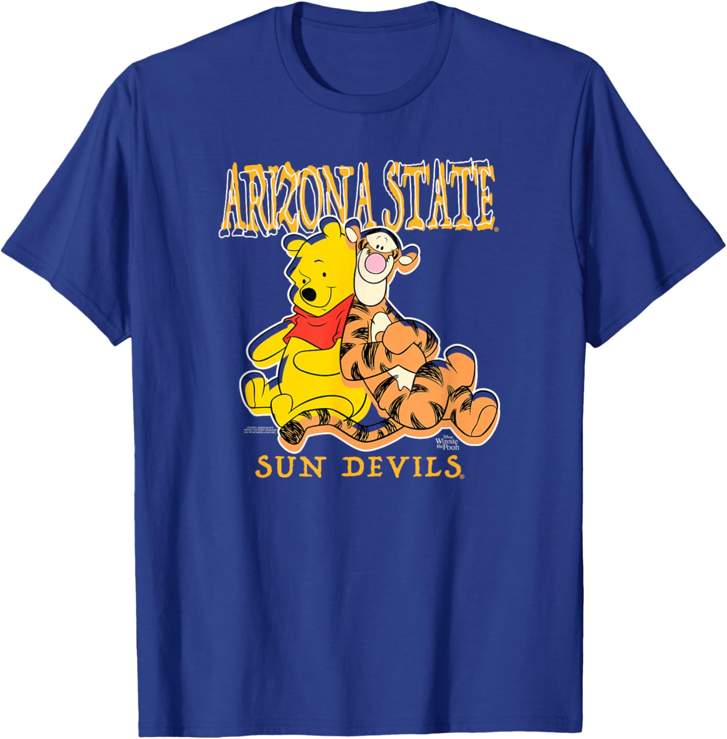 Arizona State Sun Devils Winnie The Pooh and Tigger Dk Gray T-Shirt - T-Shirt | Royal