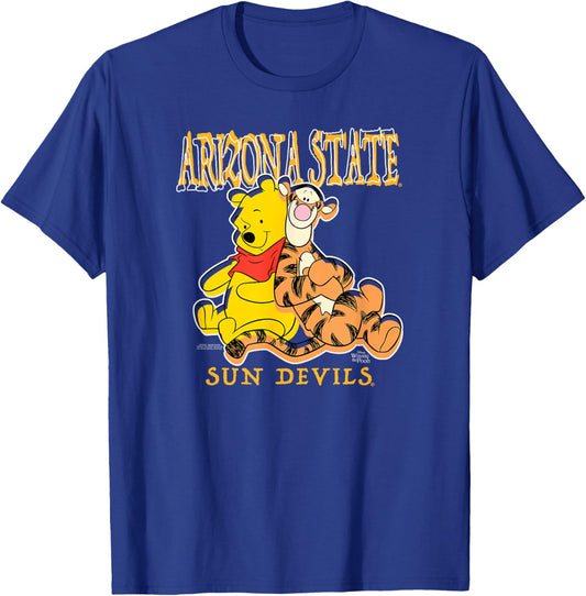Arizona State Sun Devils Winnie The Pooh and Tigger Dk Gray T-Shirt - T-Shirt | Royal
