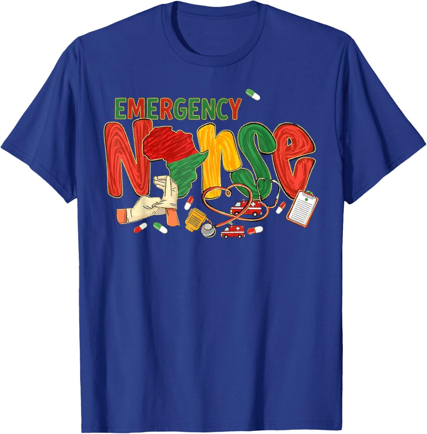 Emergency Nurse Black Nurse Magic Black History Month Junete T-Shirt - T-Shirt | Royal